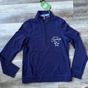 NWT NFL Dallas Cowboys small blue pull over zip up Tommy Bahama